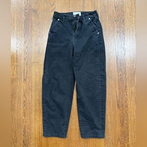 Everlane Black High-Rise The Arc Barrel Jeans